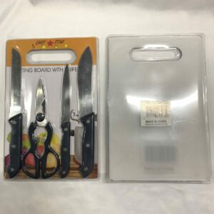 CHEF STAR CUTTING BOARD & KNIFE SET