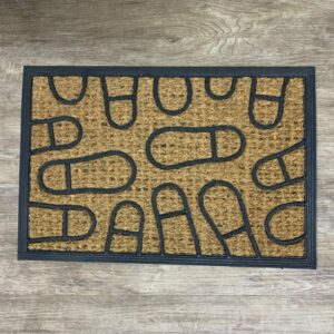 FOOTPRINT RUBBER AND GRASS DOOR MAT