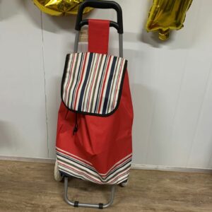 RED THIN STRIPE TROLLEY BAG